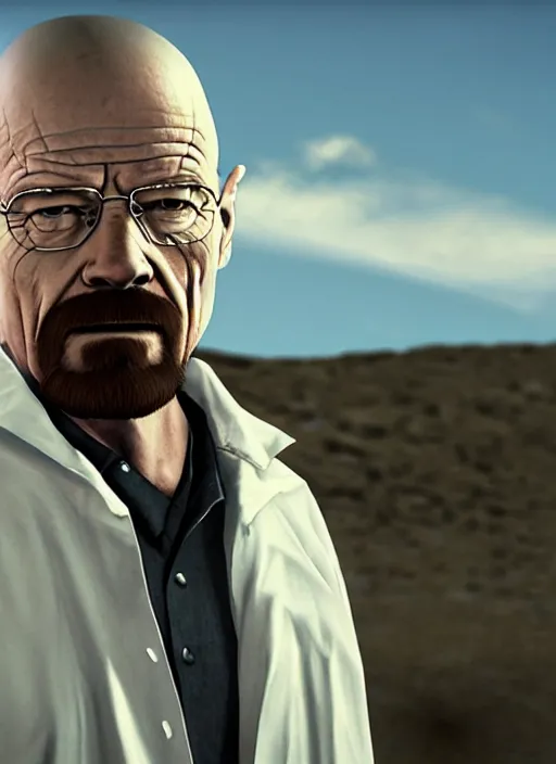 Image similar to Walter white in the video game Valorant, cinematic shot