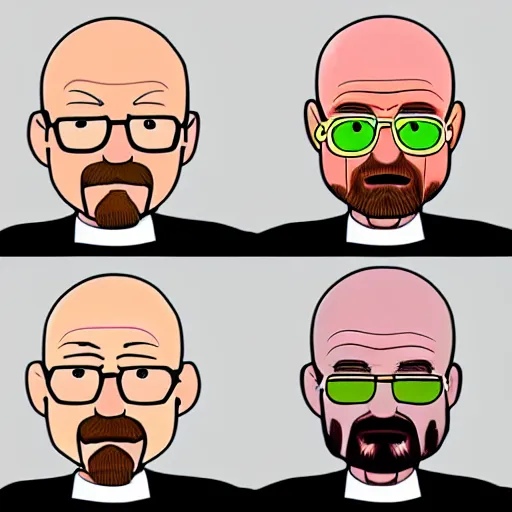 Image similar to Walter White in the art style of a kid's cartoon