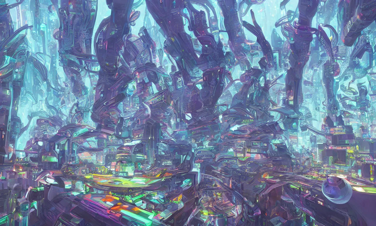 Image similar to futuristic city, illustration painting, oil on canvas, intricate, portrait, detailed illustration, hd, digital art, overdetailed art, concept art, complementing colors, detailed, illustration painting by alex gray, digital art, overdetailed art, concept art, complementing colors rendered by beeple, syd meade