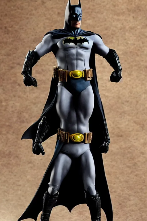 Image similar to batman 1 2 inch action figurine hot toys'sideshow painting the style of leonardo da vinci!