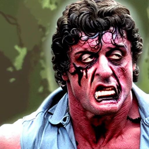 Image similar to zombie sylvester stallone