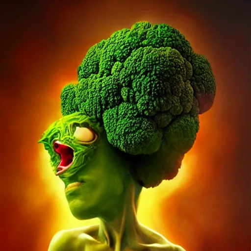 Prompt: A striking epic hyper real comic book style portait painting of a cute broccoli that is kissing hearts out of his mouth that fly to the sky, D&D Concept Art, unreal 5, DAZ, Apex legends concept art, hyperrealistic, octane render, cosplay, RPG portrait, dynamic lighting