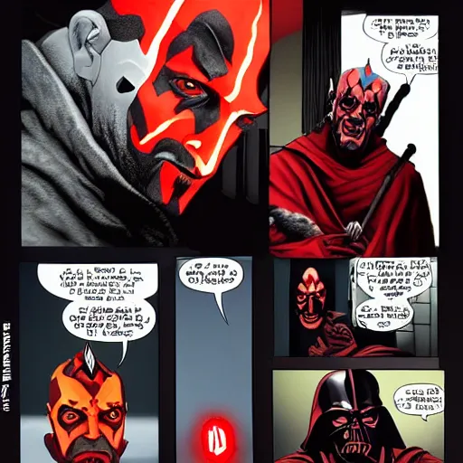 Prompt: darth maul as good guy