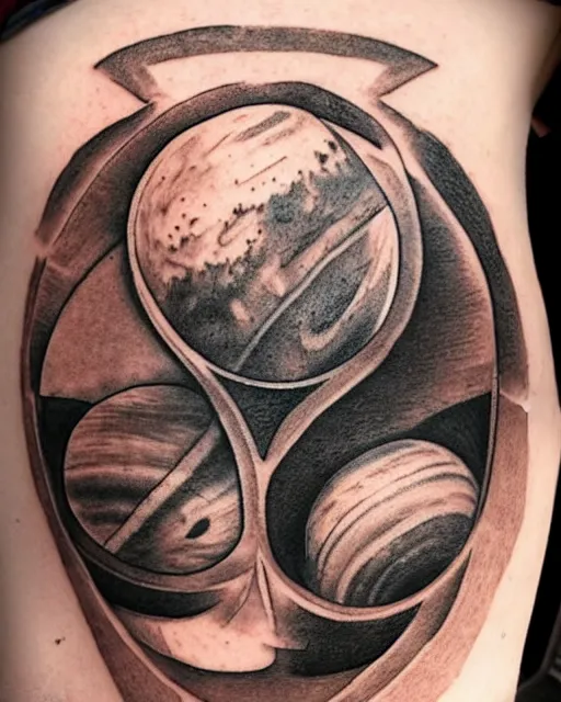 Abstract Saturn Planet Tattoo Design – Tattoos Wizard Designs