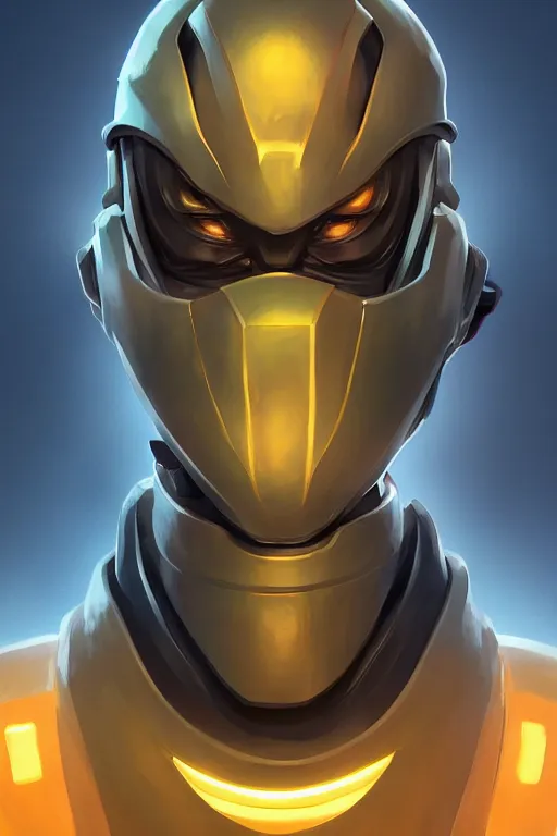 Image similar to epic mask helmet robot ninja portrait stylized as fornite style game design fanart by concept artist gervasio canda, behance hd by jesper ejsing, by rhads, makoto shinkai and lois van baarle, ilya kuvshinov, rossdraws global illumination radiating a glowing aura global illumination ray tracing hdr render in unreal engine 5