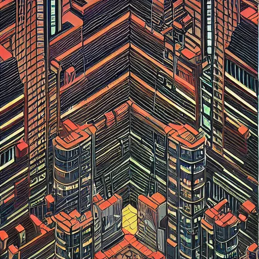 Prompt: retrofuturistic city by Jeffrey Smith