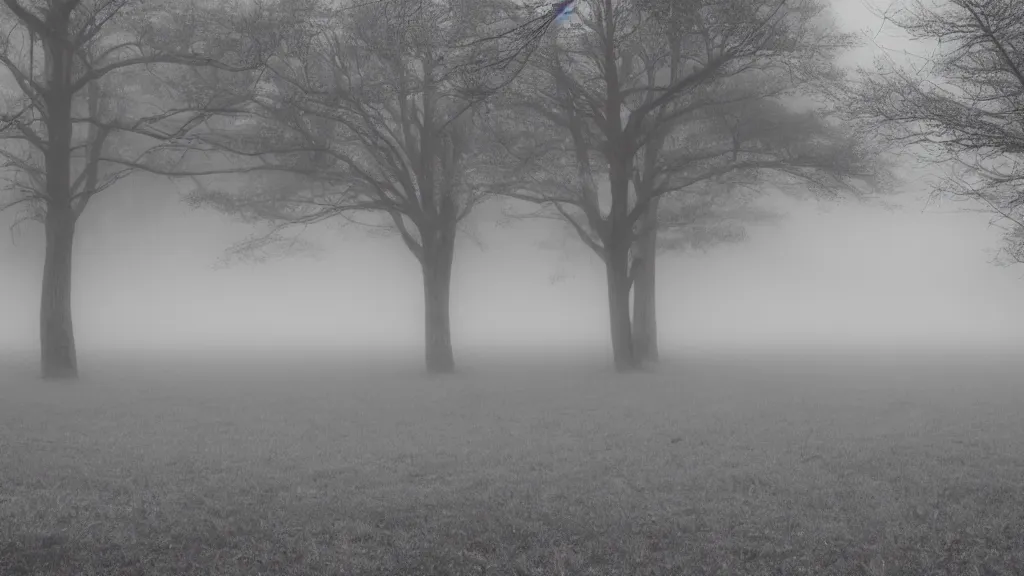 Prompt: empty area, gray fog, dramatic,