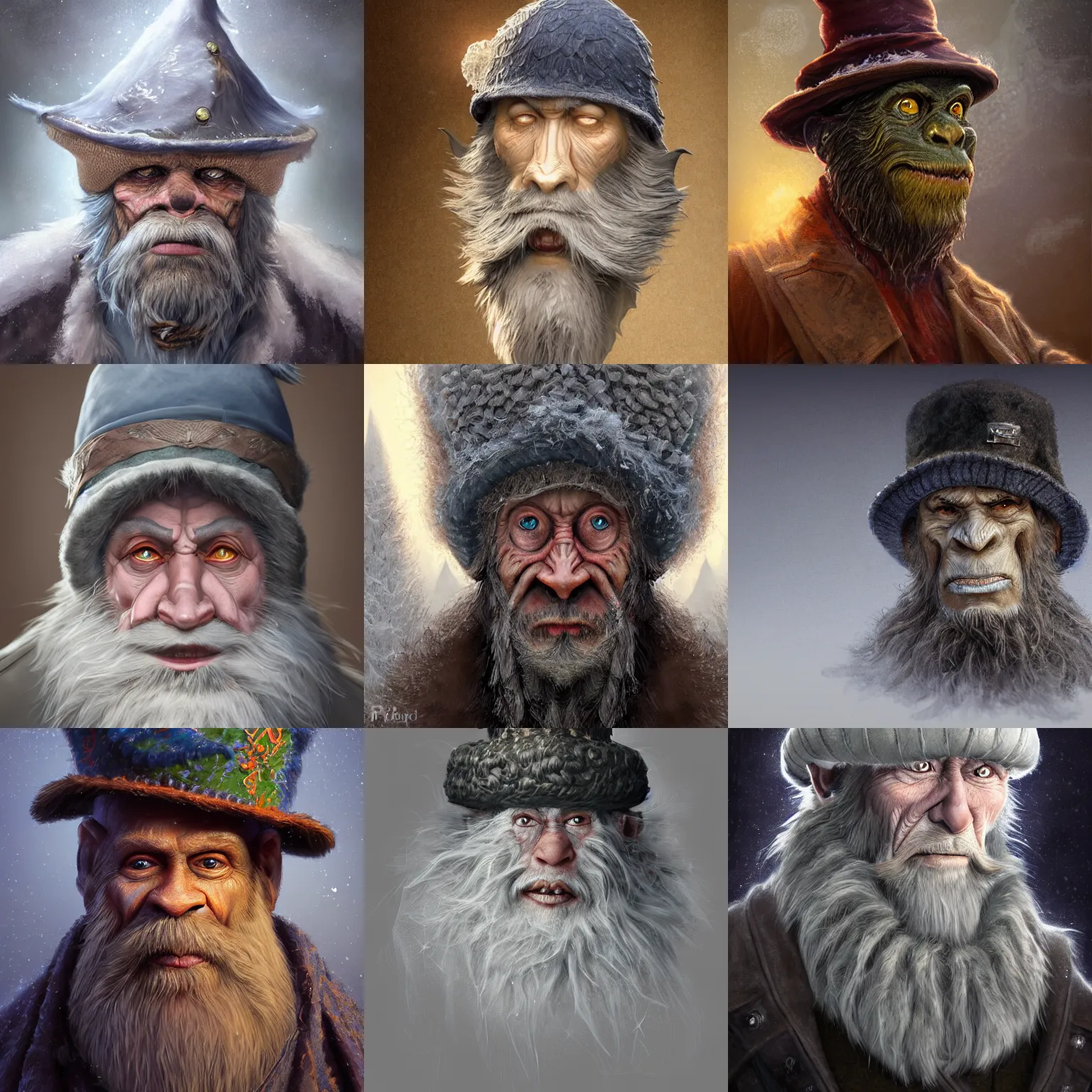 Prompt: a wlop 3 d render of very very very very highly detailed beautiful mystic portrait of a horror wind phantom ape mage with stylish hat and frosty background by anton pieck, intricate, extremely detailed, digital painting, artstation, concept art, smooth, sharp focus, illustration, intimidating lighting, incredible art,