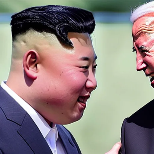 Image similar to kim jong un kissing joe biden