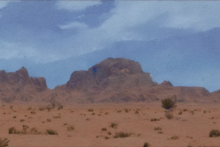 Image similar to desert mesa, matte painting