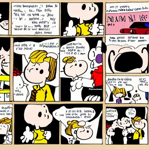 Prompt: the style of charles schulz