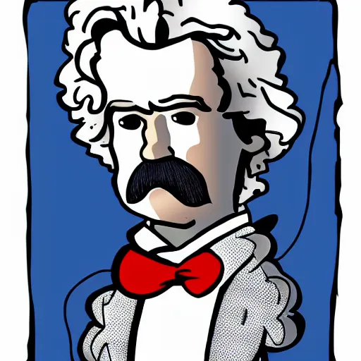 Image similar to mark twain in the style of nick park