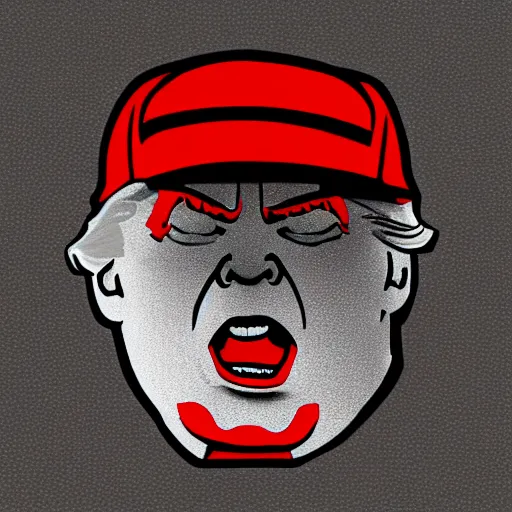 Image similar to angry trump, logo