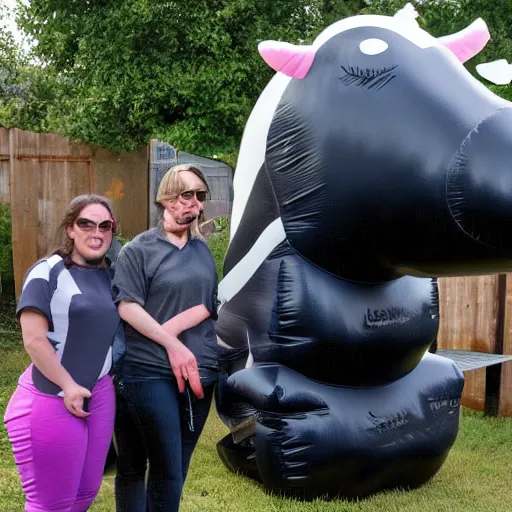 Image similar to an inflatable cow made of rubber