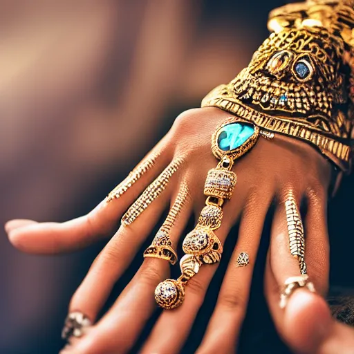 Image similar to Photo of a hand Jewellery model, bold, self confidence, cinematic,HDR,focus,