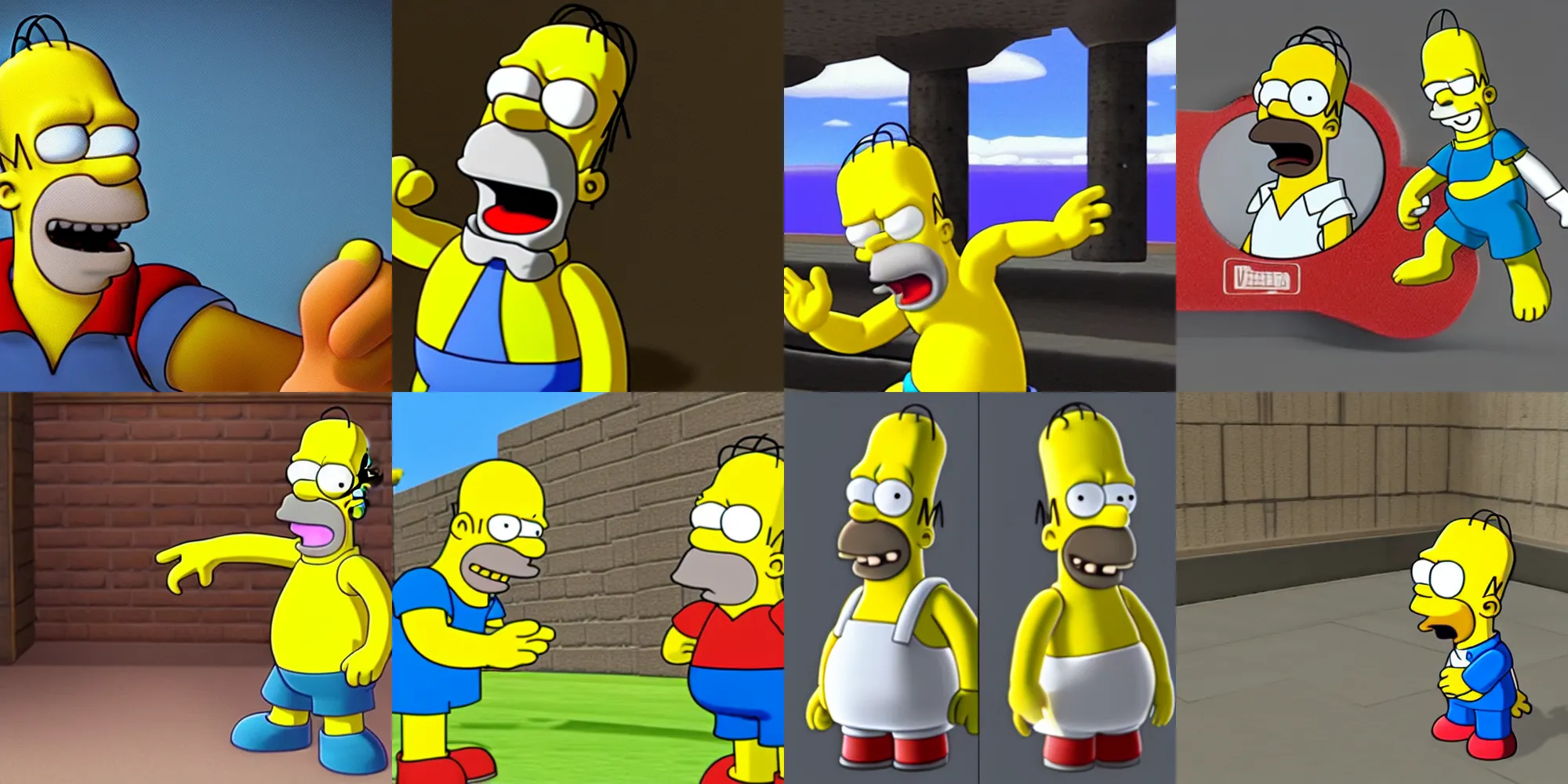 Prompt: Homer Simpson 3D character model in Super Smash Bros., video game, Nintendo