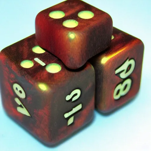 Image similar to d 2 0 fuzzy dice, realistic photography, high detailed