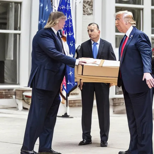 Prompt: a photo of donald trump getting raided by the fbi, 4k