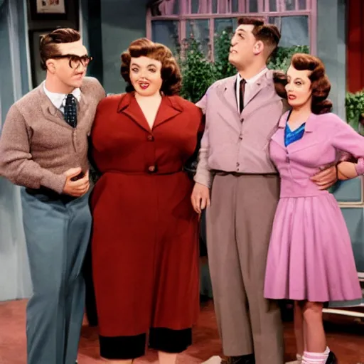 Prompt: 5 0 s family sitcom about giant tardigrades wearing clothes. no actual humans are on the show