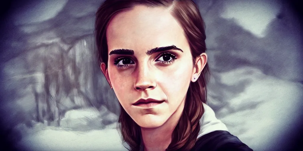 Prompt: “ poorly drawn portrait of emma watson by a tired irritated toddler, unreal engine, tending in artstation ”