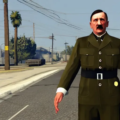 Image similar to adolf hitler in gta v,