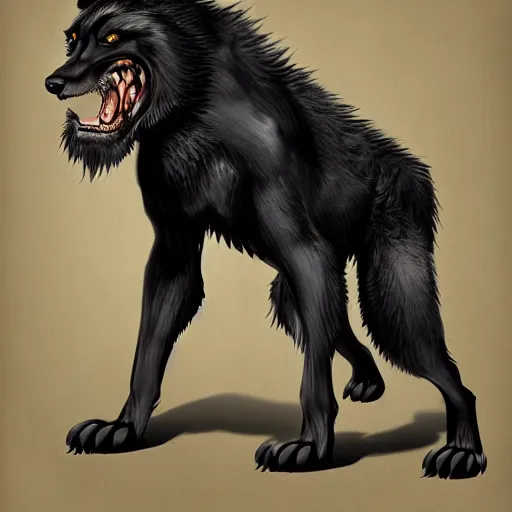 Image similar to rottweiler werewolf, concept art