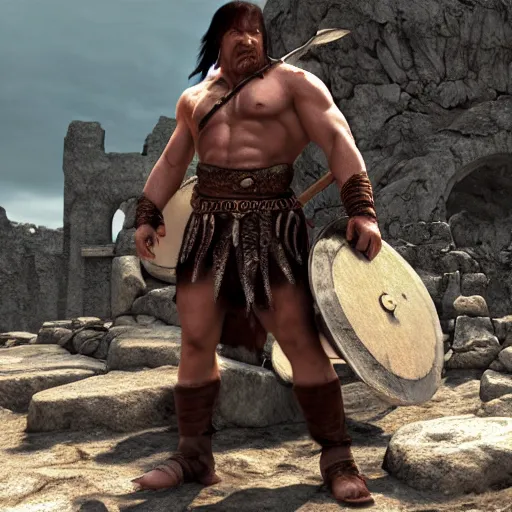 Prompt: conan the barbarian in unreal engine 5