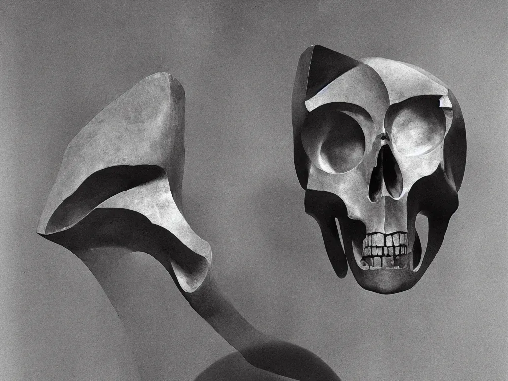 Prompt: brutalist chair in skull shape. karl blossfeldt, salvador dali