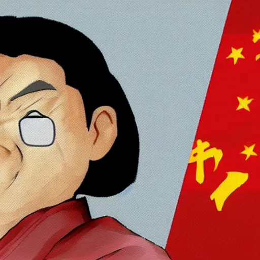 Prompt: xi jinping in the style of naruto, fan art