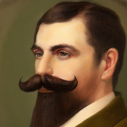 Image similar to detailed portrait painting of gentleman with a glorious moustache