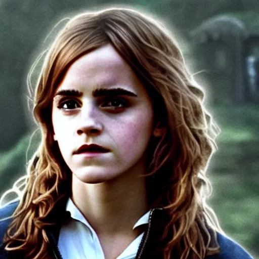 Image similar to Photograph of Emma Watson as Hermione Granger. Prisoner of Azkaban. During golden hour. Extremely detailed. Beautiful. 4K. Award winning.