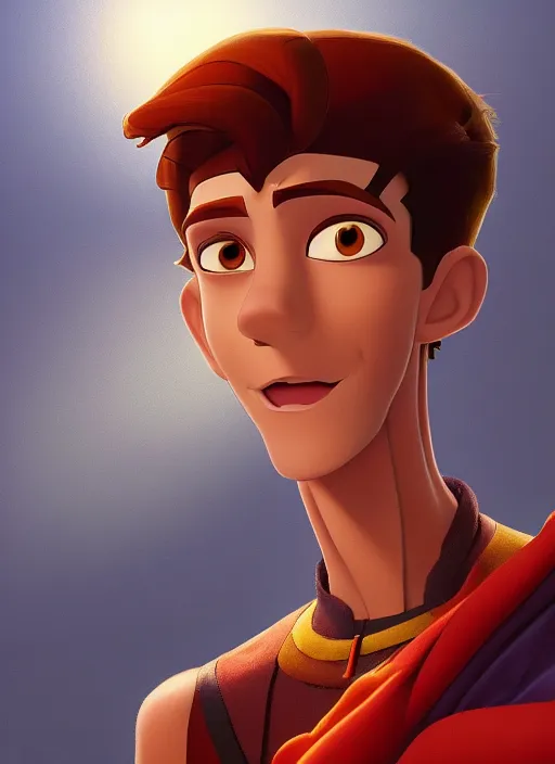 Image similar to skinny young tom holland as kuzco from the emperor's new groove, dynamic lighting, path traced, atmospheric, highly detailed, high quality, beautiful painting, octane render, don bluth, ross tran, studio ghibli, alphonse mucha, jama jurabaev, extremely detailed, brush strokes, artstation, artgerm