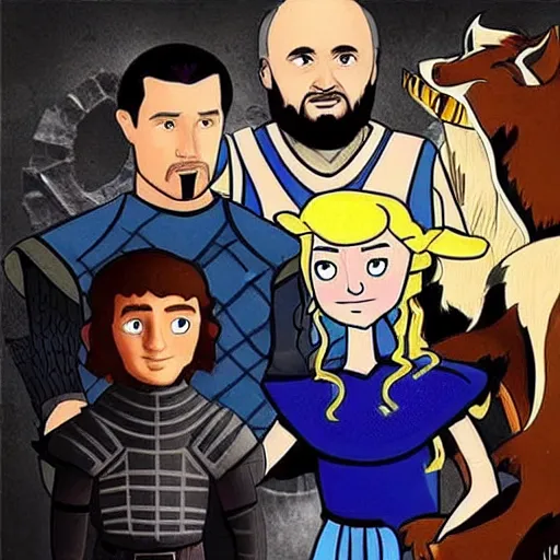 Image similar to game of thrones and space jam crossover