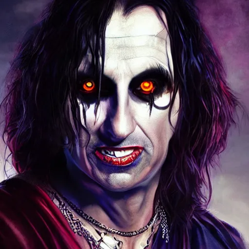 Image similar to portrait of michael mando as alice cooper as dream of the endless, the sandman, made by caravaggio stanley artgerm lau wlop rossdraws artstation cgsociety concept art cgsociety octane render