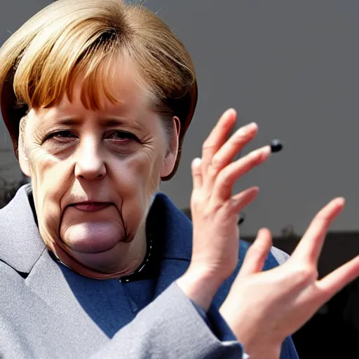 Prompt: angela merkel smokes weed, blunt, cigar