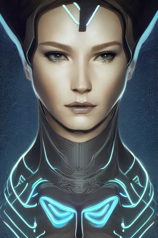 Prompt: Tron leading actor, intricate, elegant, highly detailed, concept art, sharp focus, beautiful face!!, digital art, smooth defined outlines!!, human anatomy, human structure, by Brom, trending on Artstation, Alphonse Mucha, Tom Bagshaw, Sargent
