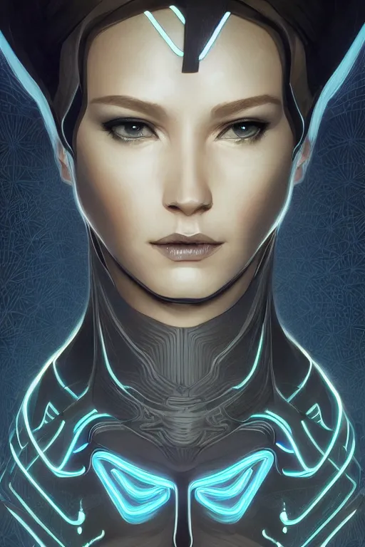 Image similar to Tron leading actor, intricate, elegant, highly detailed, concept art, sharp focus, beautiful face!!, digital art, smooth defined outlines!!, human anatomy, human structure, by Brom, trending on Artstation, Alphonse Mucha, Tom Bagshaw, Sargent