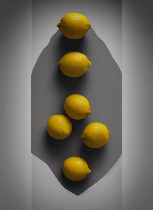 Prompt: when life give you only lemons, just sell them, lol, just do it, photorealistic, canon r 3, high fashion photography, elegant, luxury and elite, symmetry, octane render, unreal engine, solid dark grey background, dramatic lights