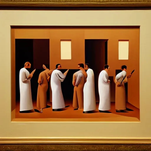 Prompt: painting in the style of george tooker