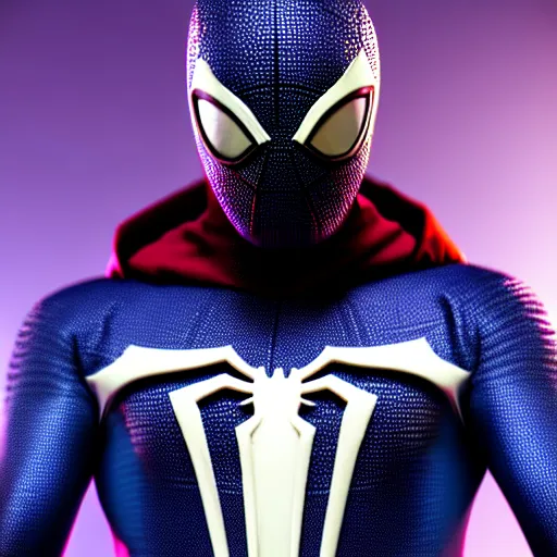 Prompt: futuristic spiderman on hoodie ,highly detailed, 4k, HDR, award-winning, artstation, octane render