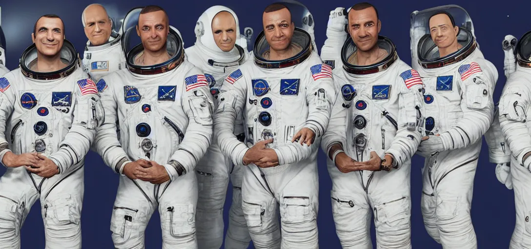 Prompt: Astronauts in GTA 5 Loading Screen Style