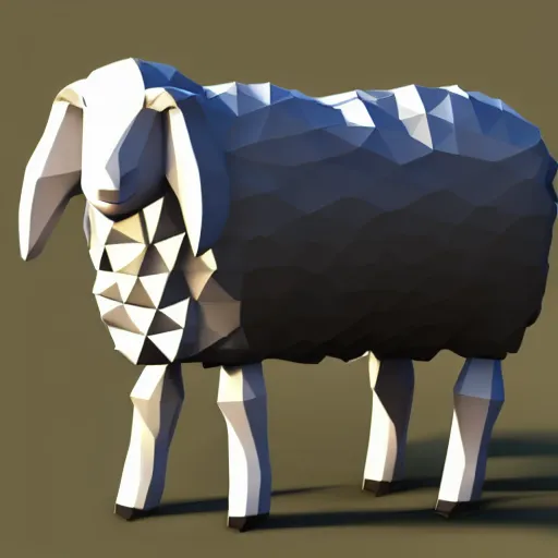 Prompt: a low poly sheep