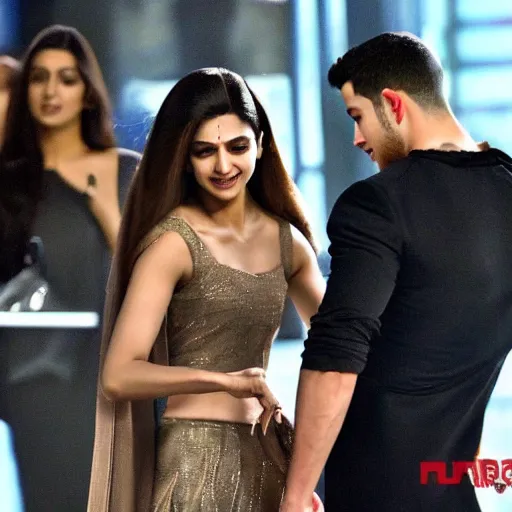 Prompt: depika padukone slapping Nick Jonas