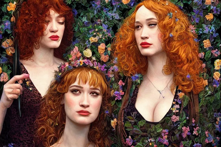 Image similar to sophisticated portrait of christina hendricks brie larson kat dennings, 1 9 8 0 s flower power hippy, very smoky cyberpunk paris bar, elegance, highly detailed, shallow depth of field, artstation, artgerm, donato giancola and joseph christian leyendecker