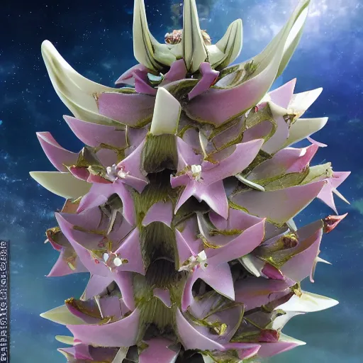 Prompt: futuristic stapelia grandiflora mecha star flower body, sepals forming helmet, floral details, stapelia grandiflora, 8 k hd resolution, barbatos gundam with floral inlay, bandai box art, star wars, makoto kobayashi, frank gehry, raymond swanland