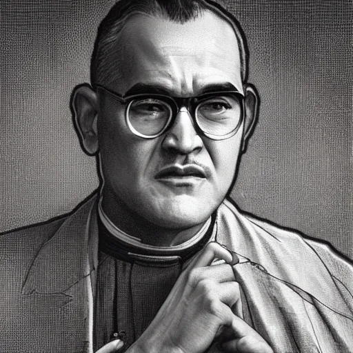 Image similar to amazing lifelike award winning pencil illustration of father oscar Romero trending on art station artgerm Greg rutkowski alphonse mucha cinematic