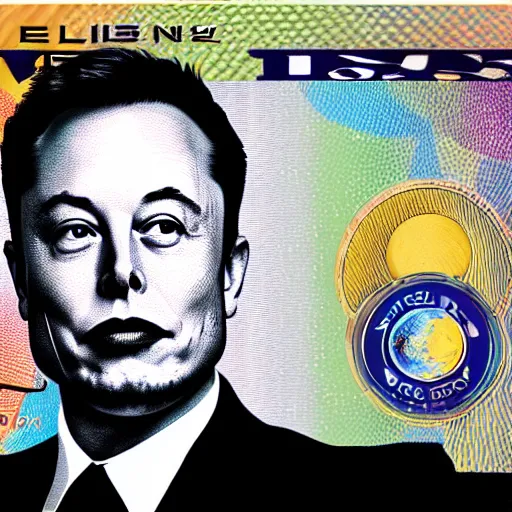 Image similar to Elon musk on the Mars Dollar bill