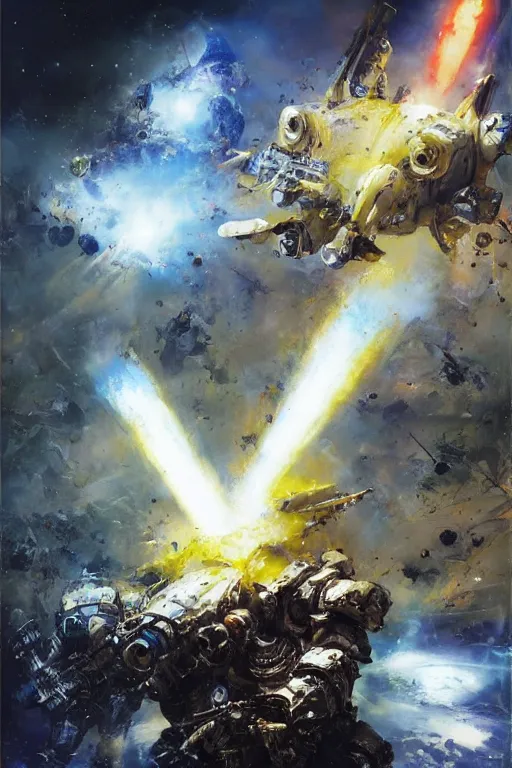 Prompt: they fear the wrath of the space marines! by ryohei hase, by john berkey, by jakub rozalski, by john martin