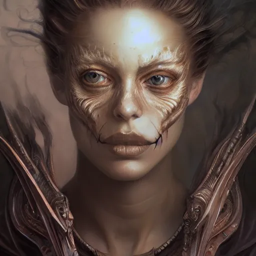 Image similar to closeup portrait shot of death of the endless, thick fancy makeup, highly detailed, digital painting, artstation, concept art, soft focus, depth of field, artgerm, tomasz alen kopera, peter mohrbacher, donato giancola, joseph christian leyendecker, wlop, boris vallejo