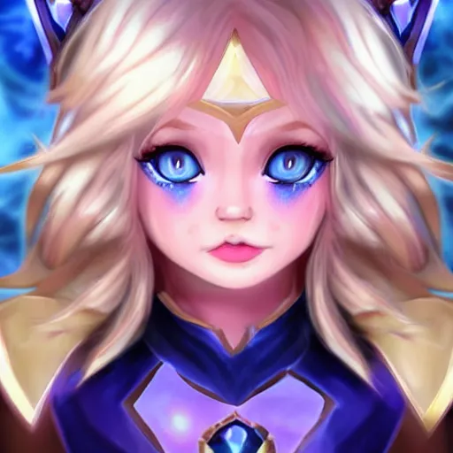 Image similar to a photograph of lux from league of legends